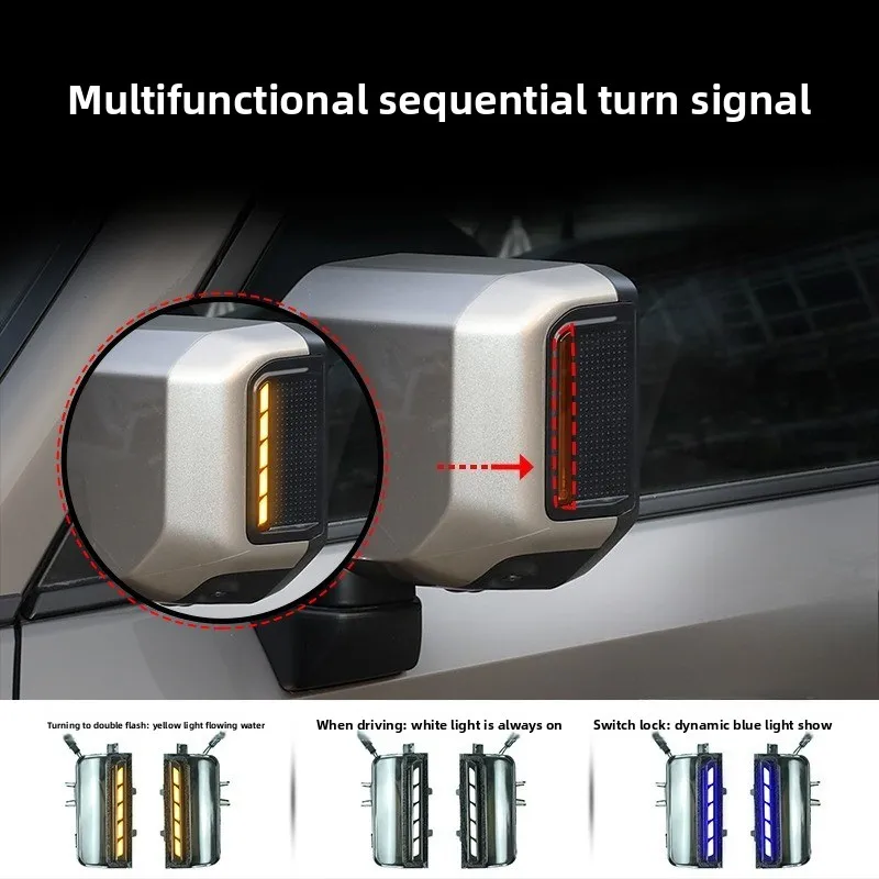 Для Toyota Prado LC250 зеркало заднего вида плавный указатель поворота динамические синие и белые дневные ходовые огни 
Для Toyota Prado LC250 зеркало заднего вида плавный указатель поворота динамические синие и белые дневные ходовые огни