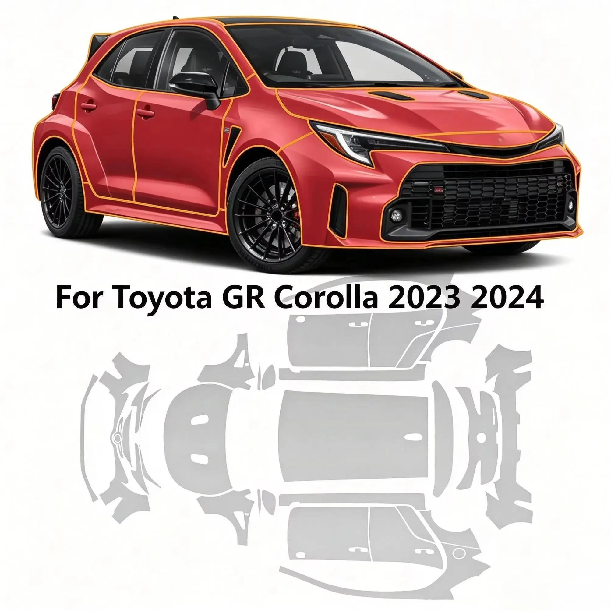 8.5Mil Pre-cut PPF For Toyota GR Corolla 2023 2024 TPU Bumper Clear Paint Protection Film Scratch-Resistant Exterior Accessories
8.5Mil Pre-cut PPF For Toyota GR Corolla 2023 2024 TPU Bumper Clear Paint Protection Film Scratch-Resistant Exterior Accessories