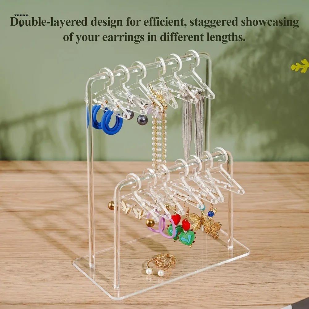 Jewelry Organizer 16pcs Hangers Shaped Jewelry Holder Detachable Acrylic Dangle Earrings Display Racks Transparent Stable
Jewelry Organizer 16pcs Hangers Shaped Jewelry Holder Detachable Acrylic Dangle Earrings Display Racks Transparent Stable