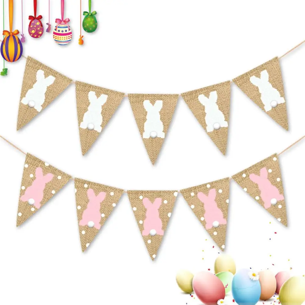 2PCS Easter Burlap Pennant Flags Banners Rabbit Wave Point Banners Garland for Easter Party Decorations (White + Pink)
2PCS Easter Burlap Pennant Flags Banners Rabbit Wave Point Banners Garland for Easter Party Decorations (White + Pink)