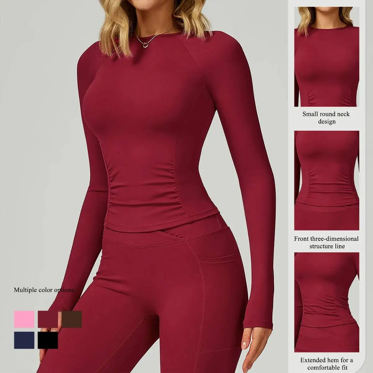 Gym Woman Sports Tops Round Neck Fiess Long Sleeves Breathable Comfort Workout Clothing Running Pilates Yoga Shirts
Gym Woman Sports Tops Round Neck Fiess Long Sleeves Breathable Comfort Workout Clothing Running Pilates Yoga Shirts