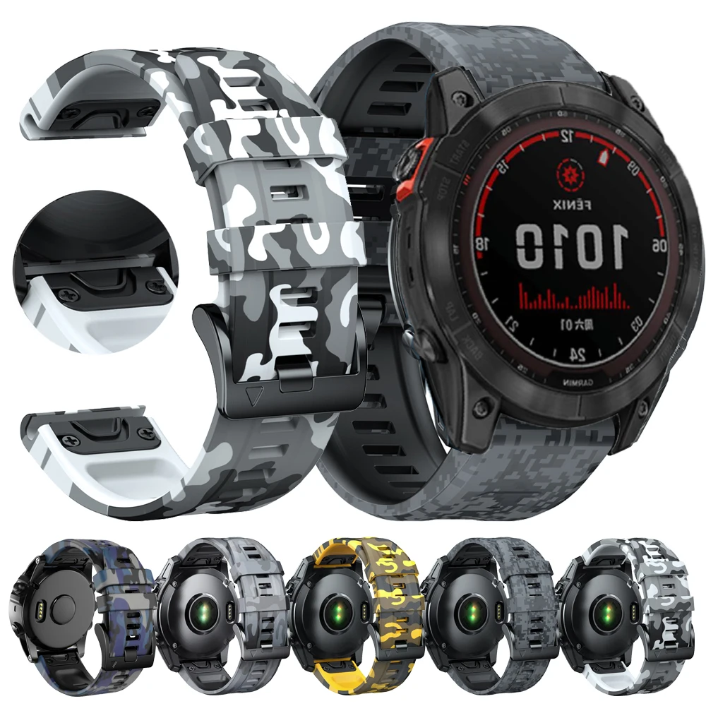 22mm 26mm QuickFit Wacth Strap For Garmin Fenix 1 2 3 7X 7 6X 6 Pro 5 5X Plus Epix Pro 51mm Sports Silicone Band Camo Wristbands
22mm 26mm QuickFit Wacth Strap For Garmin Fenix 1 2 3 7X 7 6X 6 Pro 5 5X Plus Epix Pro 51mm Sports Silicone Band Camo Wristbands