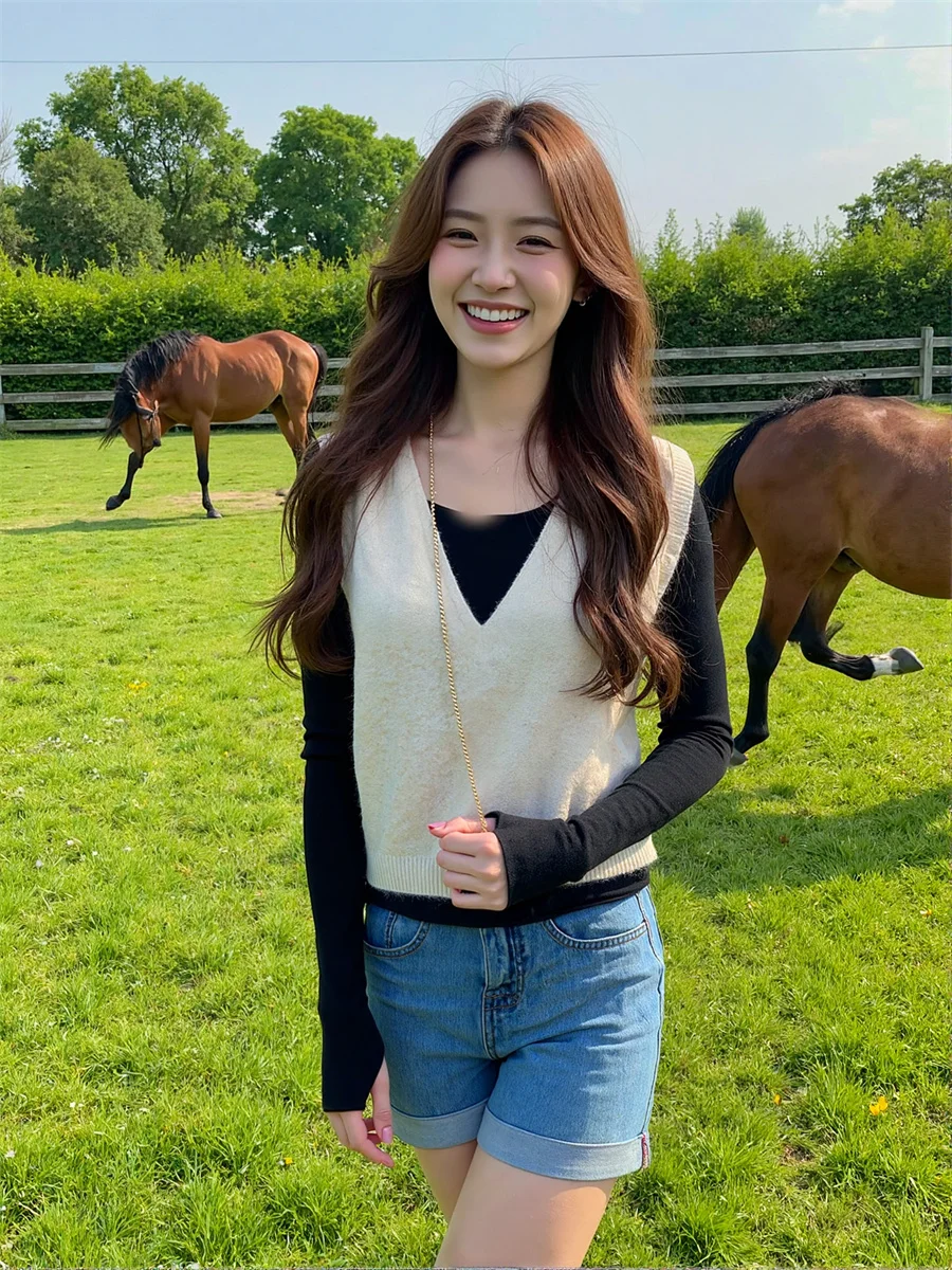 Women'S Sweater Vests Dames Autumn All-Match Winter V-Neck Sleeveless Casual Simple Elegant Fashion Knitted Warm Cozy Ladies
Women'S Sweater Vests Dames Autumn All-Match Winter V-Neck Sleeveless Casual Simple Elegant Fashion Knitted Warm Cozy Ladies