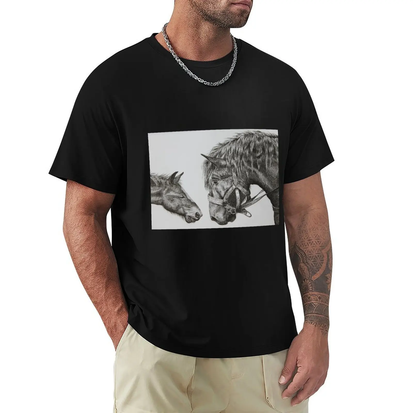 Horse with Foal T-Shirt Minimalist Casual Short Sleeve Top
Horse with Foal T-Shirt Minimalist Casual Short Sleeve Top