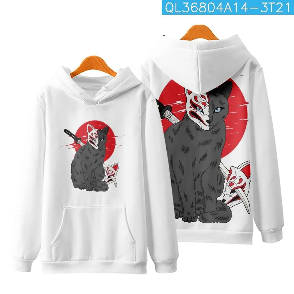 Casual Cartoon Mask Cat Knife Printed White Long Sleeve Pullover Hoodies Autumn Men Women Sweatshirt Couple Harajuku Streetwear
Casual Cartoon Mask Cat Knife Printed White Long Sleeve Pullover Hoodies Autumn Men Women Sweatshirt Couple Harajuku Streetwear