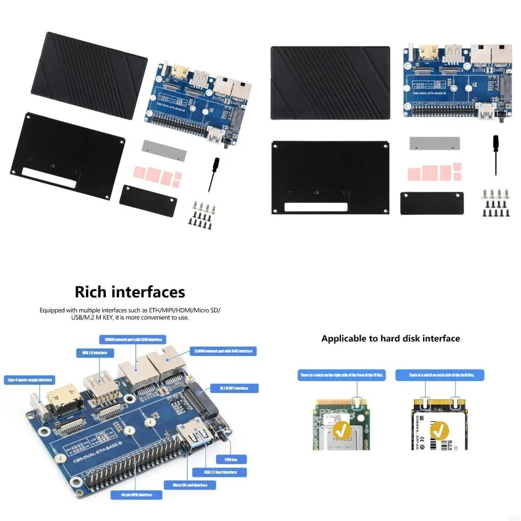 M.2 Expansion Board Gigabit/2.5G Double Ethernet Expansion Board Computing 896C
M.2 Expansion Board Gigabit/2.5G Double Ethernet Expansion Board Computing 896C