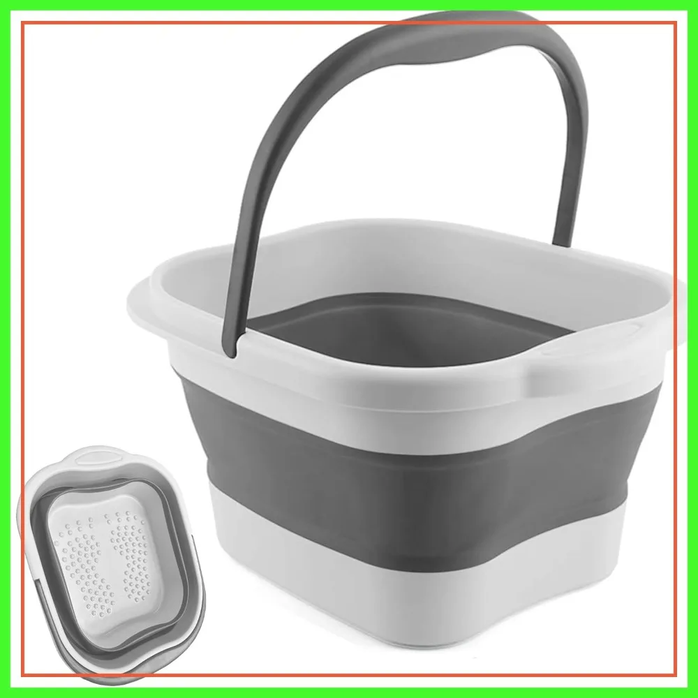 Collapsible Foot Soak Tub 15L with Handle, Bath Massager for Dry Cracked Feet, Plastic Grey Bucket
Collapsible Foot Soak Tub 15L with Handle, Bath Massager for Dry Cracked Feet, Plastic Grey Bucket