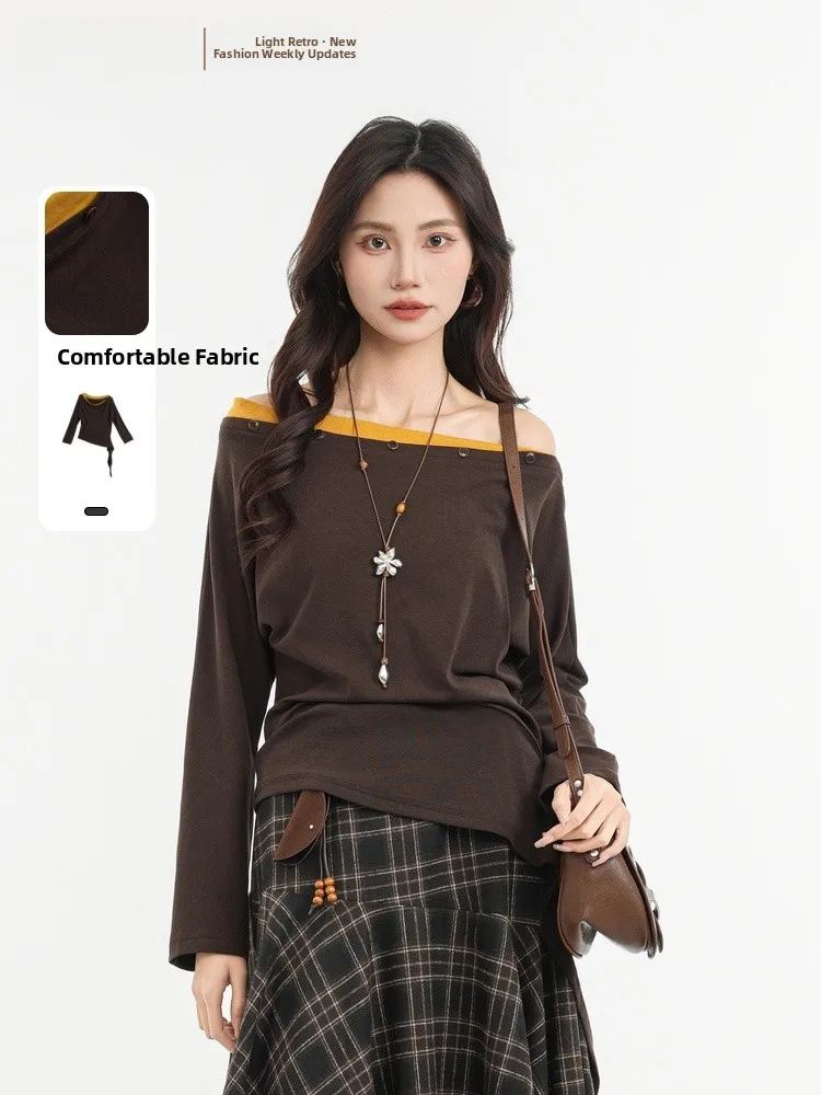 Вязаный свитер Ele, весна 2026: модный асимметричный дизайн плеча, универсальный топ из комфортного хлопкового бленда с длинными рукавами
Вязаный свитер Ele, весна 2026: модный асимметричный дизайн плеча, универсальный топ из комфортного хлопкового бленда с длинными рукавами