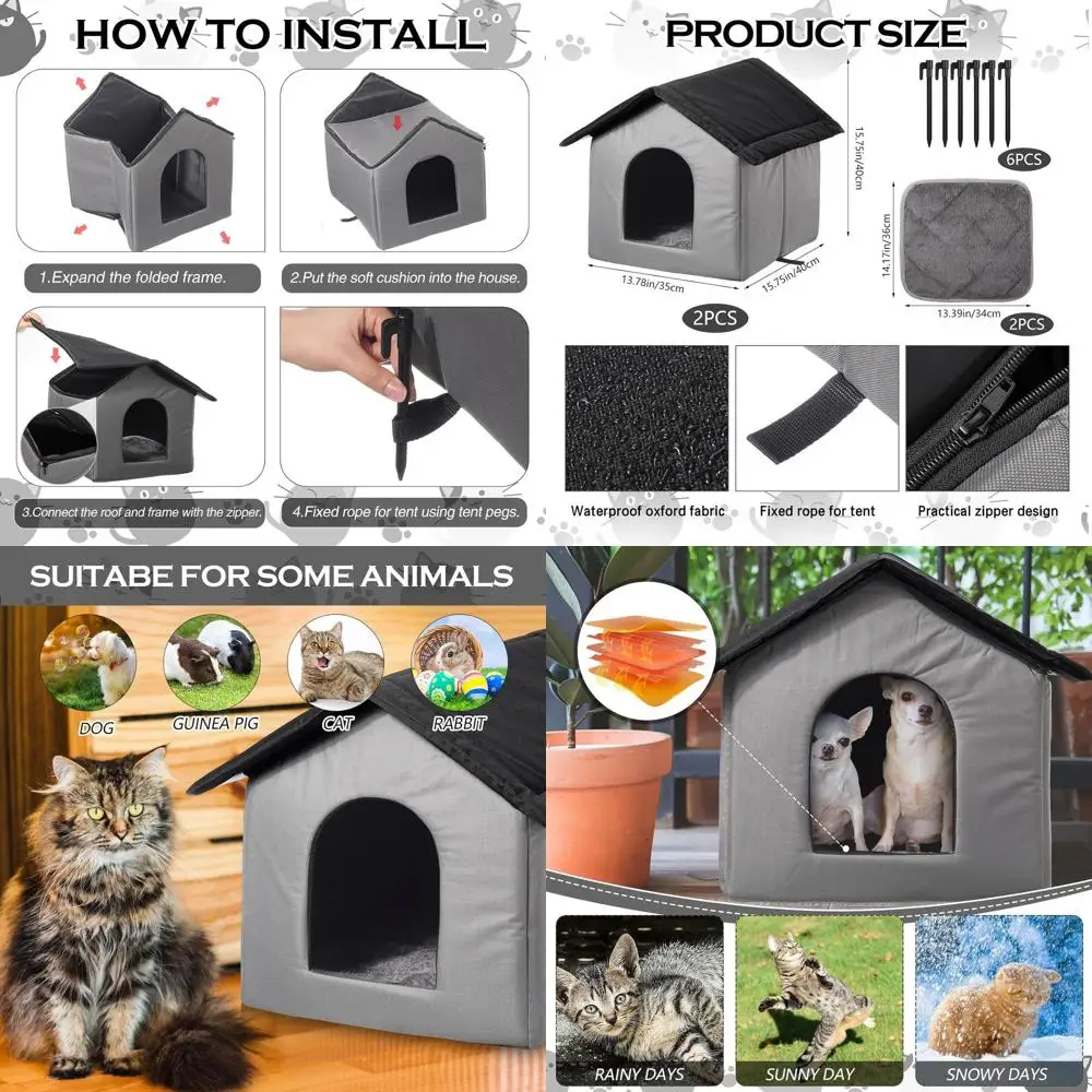 Двойной уличный домик для кошек с подогреваемой подушкой, водонепроницаемый убежище для бездомных животных 15.8, теплая лежанка-пещера для питомцев с колышками для крепления к земле для уличных животных (B)
Двойной уличный домик для кошек с подогреваемой подушкой, водонепроницаемый убежище для бездомных животных 15.8, теплая лежанка-пещера для питомцев с колышками для крепления к земле для уличных животных (B)