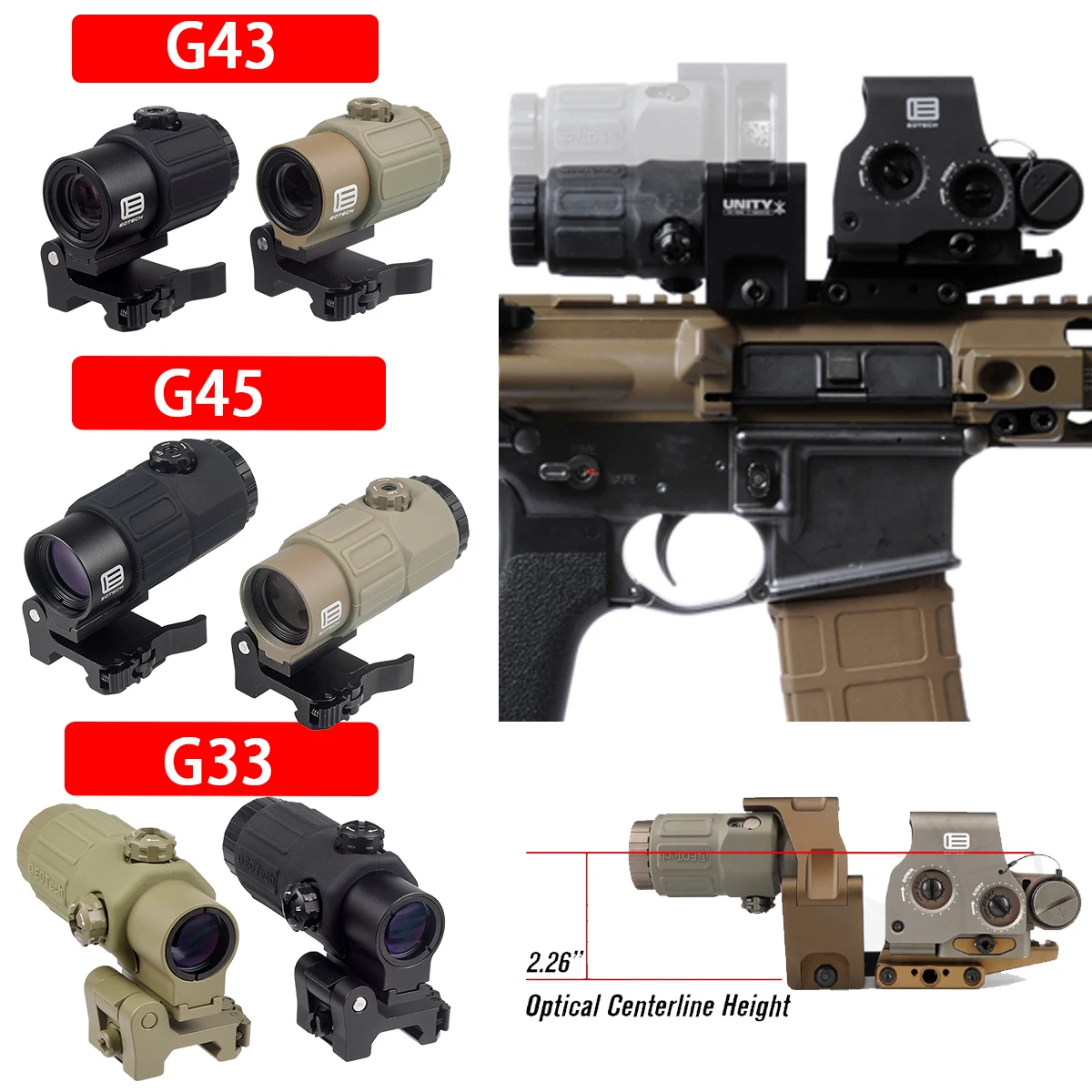 Tactical Fixed 3X 5X Magnifier Scope Eotech 558 G33 G43 G45 Sight UNITY Fast Mount Side QD Mount Airsoft Hunting Riflescopes
Tactical Fixed 3X 5X Magnifier Scope Eotech 558 G33 G43 G45 Sight UNITY Fast Mount Side QD Mount Airsoft Hunting Riflescopes