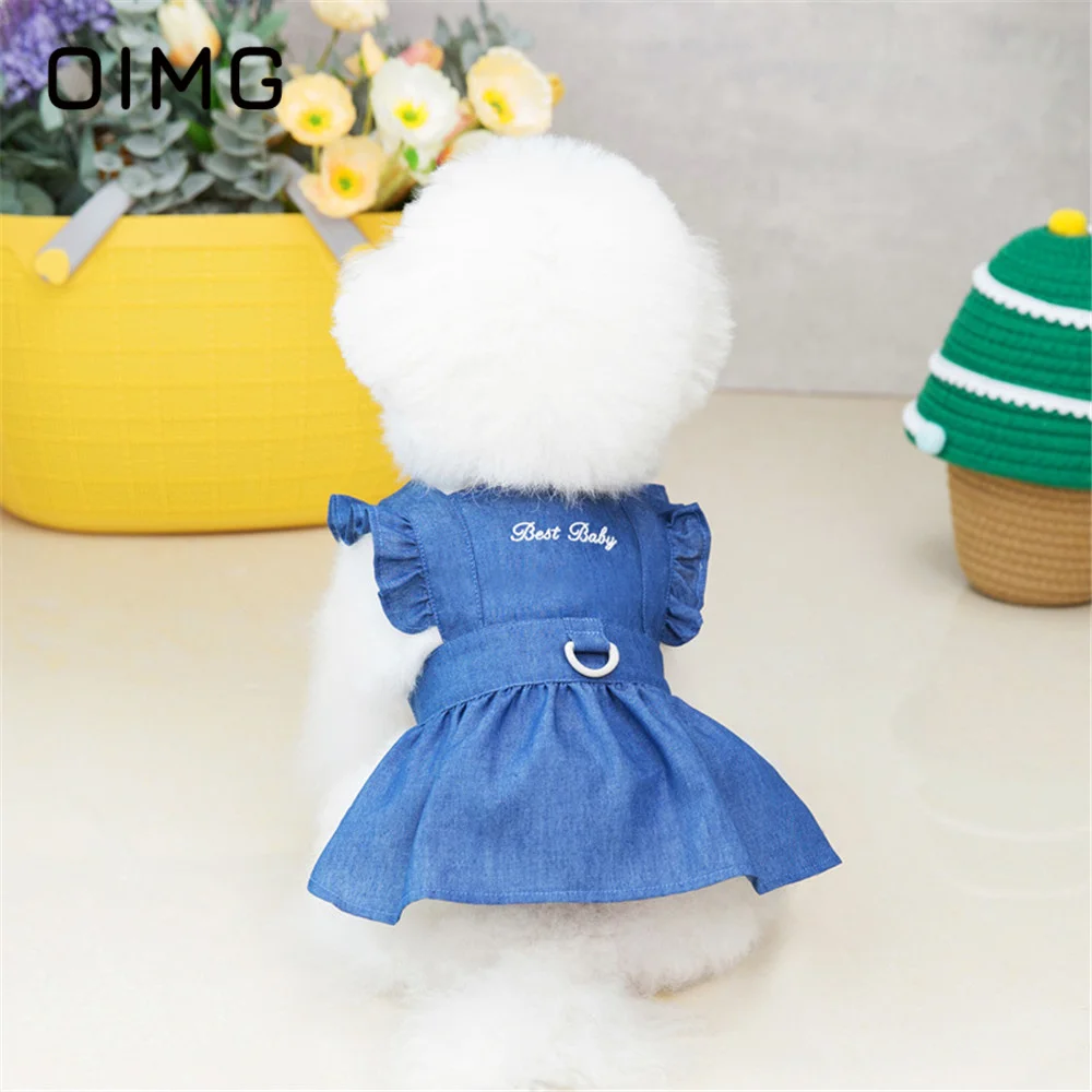 OIMG Pet Skirt Embroidered Letter Denim Dress Cat Dog Clothes Bichon Yorkies Papillon Thin Dress Spring Summer Small Dog Costume 
OIMG Pet Skirt Embroidered Letter Denim Dress Cat Dog Clothes Bichon Yorkies Papillon Thin Dress Spring Summer Small Dog Costume