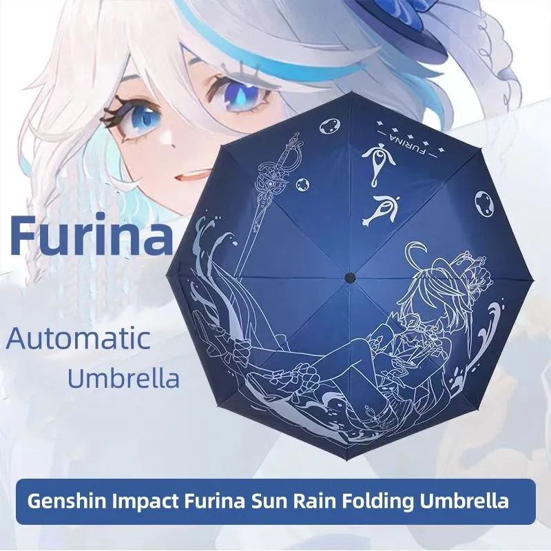Игровой зонтик Genshin Impact Furina Balladeer Nahida Neuvillette, анти-УФ-зонтик для путешествий, от солнца и дождя, автоматический складной, подарки для косплея
Игровой зонтик Genshin Impact Furina Balladeer Nahida Neuvillette, анти-УФ-зонтик для путешествий, от солнца и дождя, автоматический складной, подарки для косплея