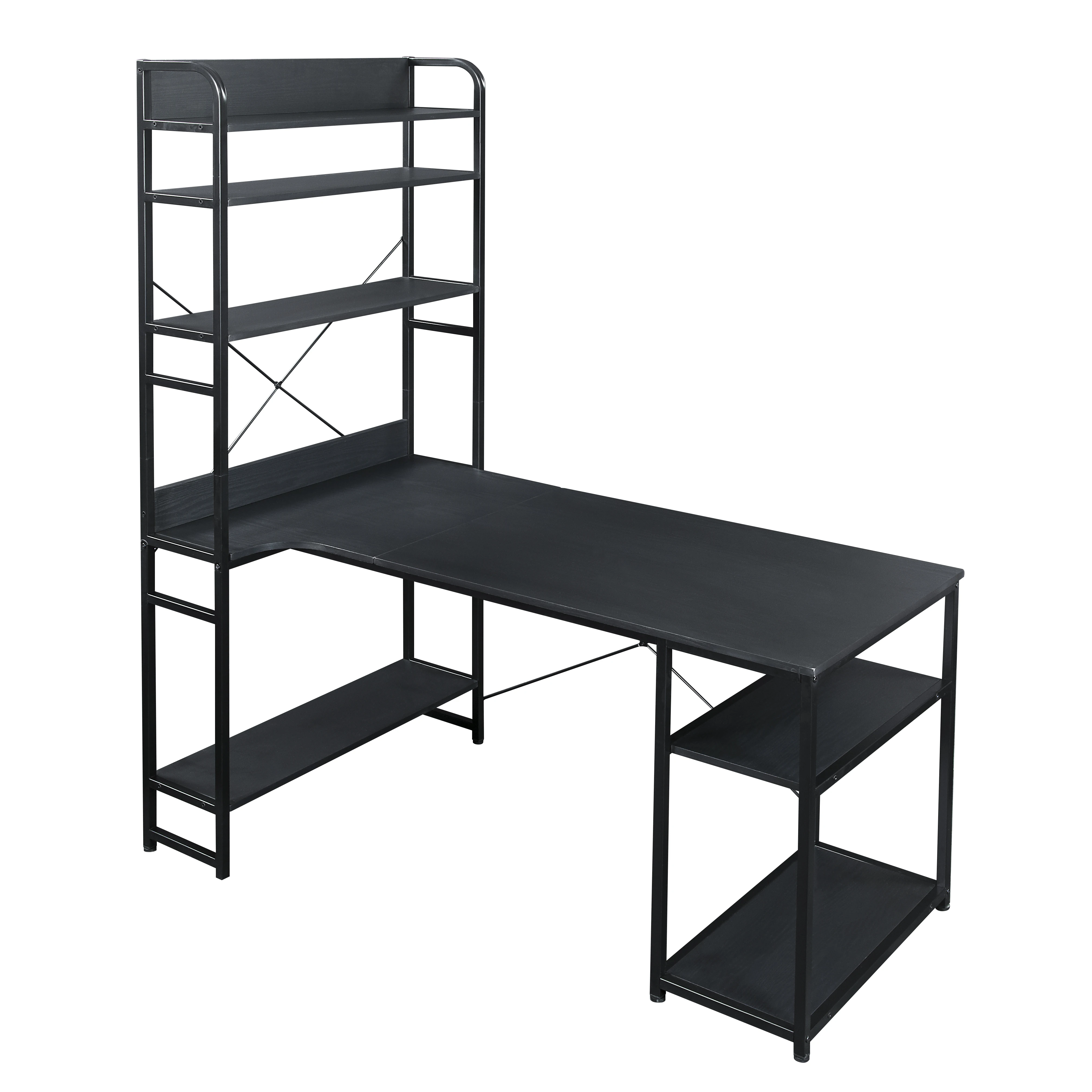 Home Office Computer Desk PC Laptop Study Table Metal Frame & MDF Board with 5 Tier Open Bookshelf Plenty Storage Space 3-Color
Home Office Computer Desk PC Laptop Study Table Metal Frame & MDF Board with 5 Tier Open Bookshelf Plenty Storage Space 3-Color