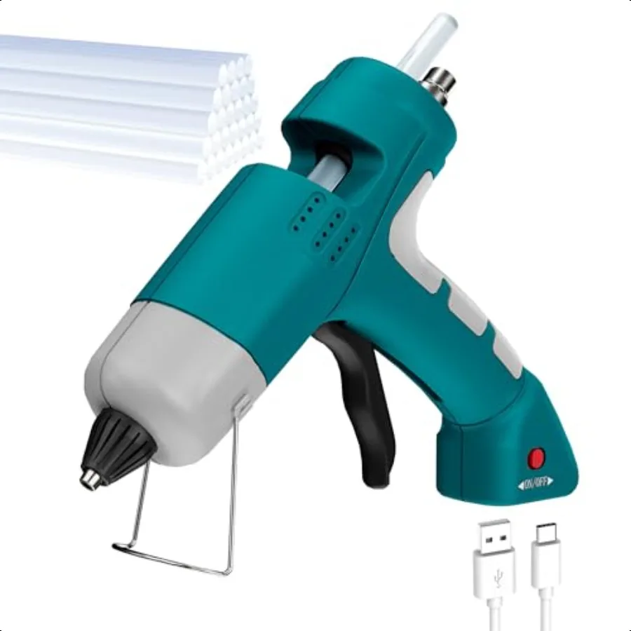 Hot Glue Gun with 30 Glue Sticks SetFast Preheating Rechargeable 20W Cordl Hot Glue Gun with TypeC Charger Adhesive Quantity Co
Hot Glue Gun with 30 Glue Sticks SetFast Preheating Rechargeable 20W Cordl Hot Glue Gun with TypeC Charger Adhesive Quantity Co