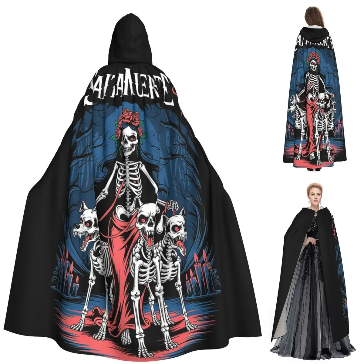 Mexican Muertos Skull Long Hooded Cloak Witch Medieval Costume Cosplay Cape HalloweenParty Adult
Mexican Muertos Skull Long Hooded Cloak Witch Medieval Costume Cosplay Cape HalloweenParty Adult