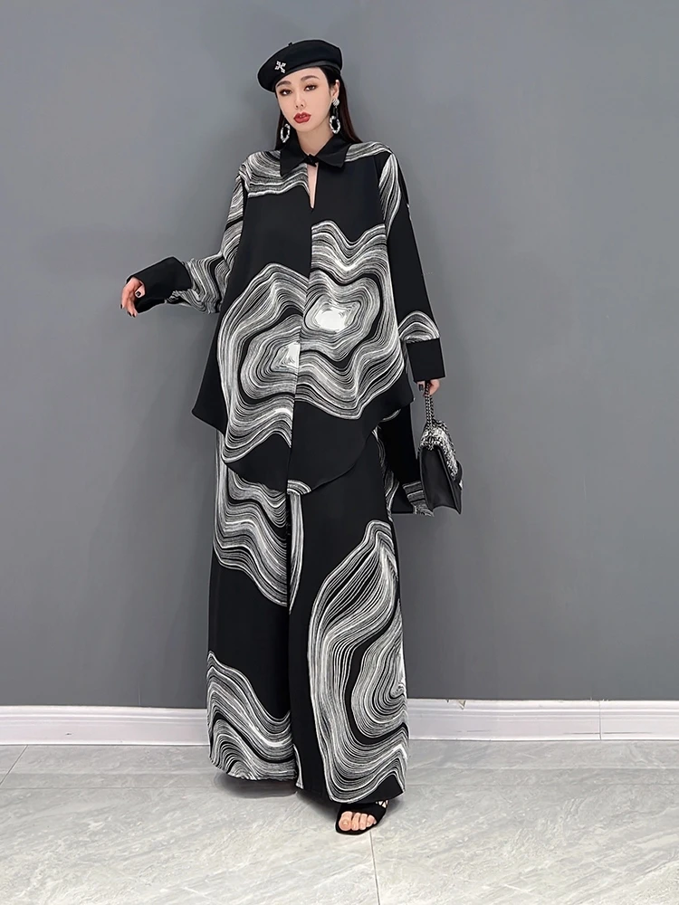 SuperAen 2022 Spring New Fashion Suit Casual Printed Turn Down Collar Shirt Two Oversized Wide Leg Pants Women
SuperAen 2022 Spring New Fashion Suit Casual Printed Turn Down Collar Shirt Two Oversized Wide Leg Pants Women