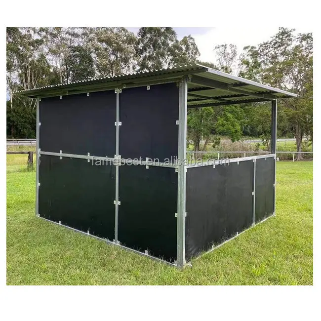 Outdoor Portable Horse Box Stables Temporary Horse Stall HDPE Panels with Colorbond Roof
Outdoor Portable Horse Box Stables Temporary Horse Stall HDPE Panels with Colorbond Roof