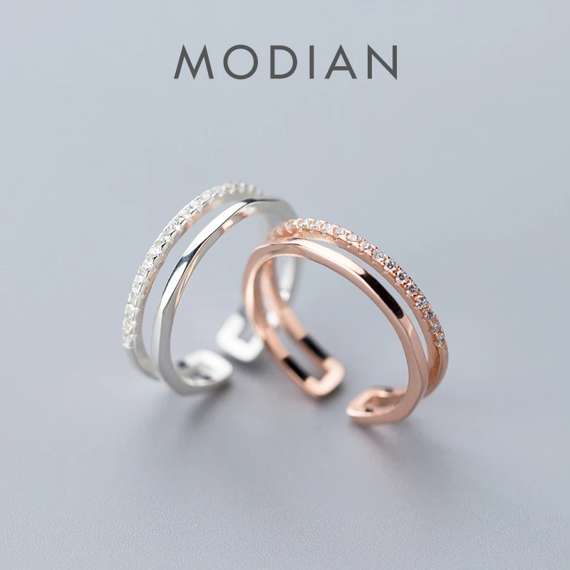 Modian Роскошное свадебное обручальное кольцо для женщин, настоящее серебро 925 пробы, блестящий циркон, двойной круг, открытый свободный размер, ювелирные изделия
Modian Роскошное свадебное обручальное кольцо для женщин, настоящее серебро 925 пробы, блестящий циркон, двойной круг, открытый свободный размер, ювелирные изделия
