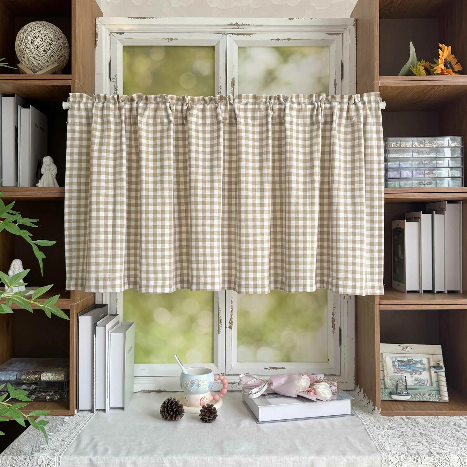 Japanese Minimalist Style plaid short curtain, Small Window Curtains, Cafe Style Half Curtains,Compact Size for Small Kitchens
Japanese Minimalist Style plaid short curtain, Small Window Curtains, Cafe Style Half Curtains,Compact Size for Small Kitchens