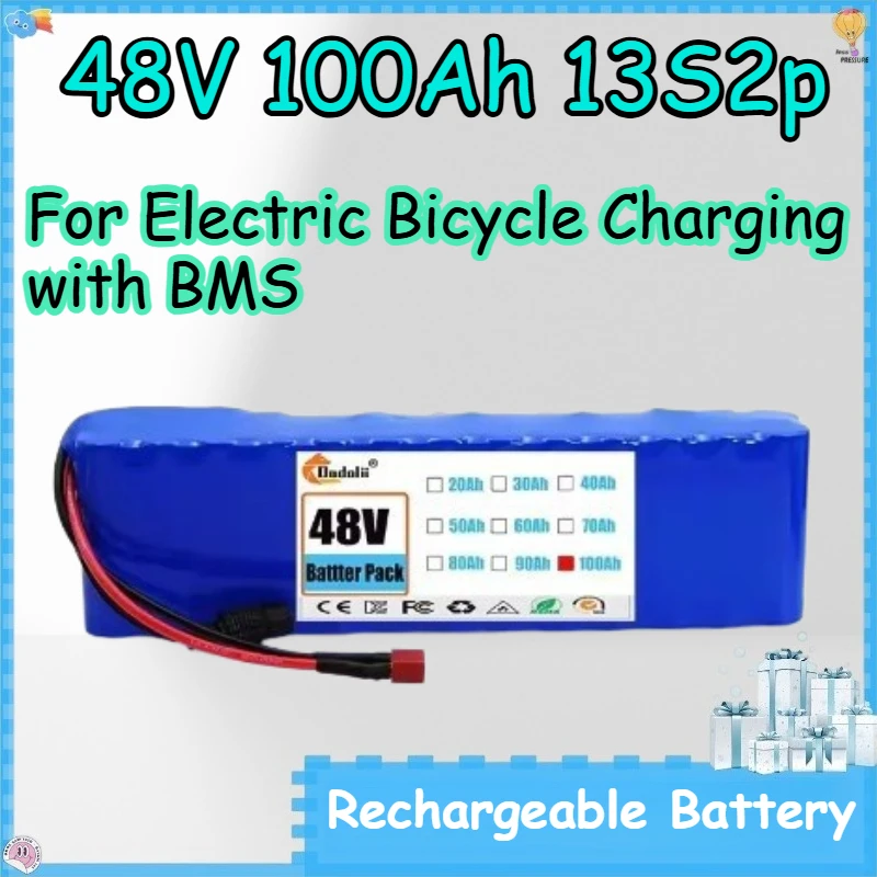 48V 100Ah 13S2p Rechargeable Batteries for Electric Bicycle Charging with BMS Lithium-ion Battery Pack
48V 100Ah 13S2p Rechargeable Batteries for Electric Bicycle Charging with BMS Lithium-ion Battery Pack