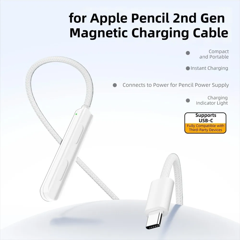 Магнитный адаптер для прямой зарядки планшета, конвертер Type-C с легким креплением для Apple Pencil 2-го поколения
Магнитный адаптер для прямой зарядки планшета, конвертер Type-C с легким креплением для Apple Pencil 2-го поколения