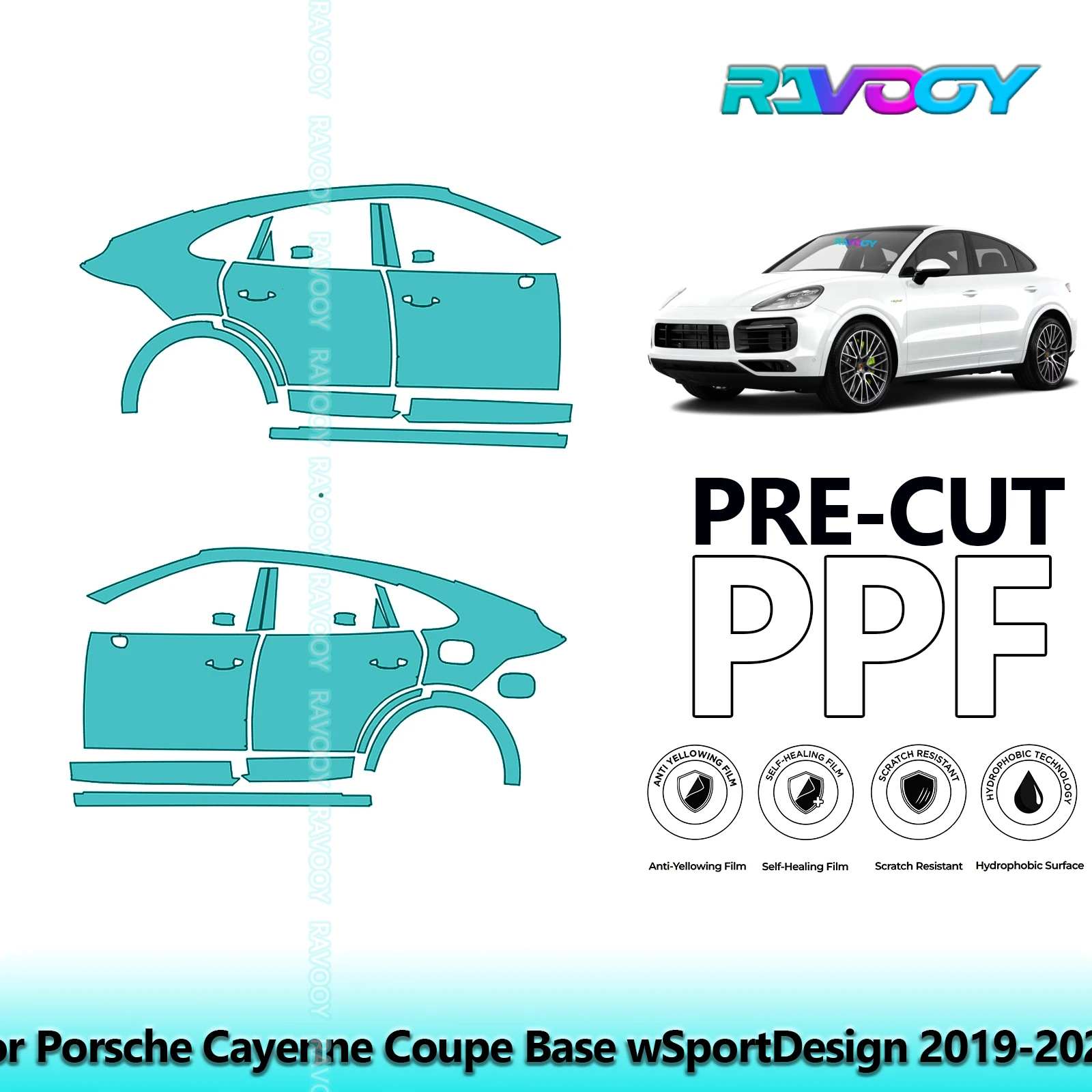For Porsche Cayenne Coupe Base wSportDesign 2019-2023 8.5mil Pre-Cut PPF Door & A/B Pillar Kit TPU Paint Protection Film Set
For Porsche Cayenne Coupe Base wSportDesign 2019-2023 8.5mil Pre-Cut PPF Door & A/B Pillar Kit TPU Paint Protection Film Set