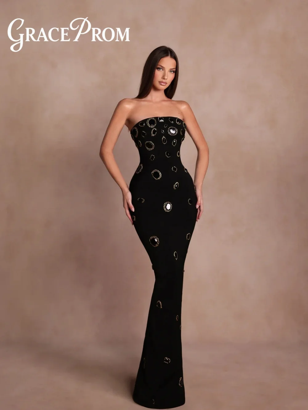 GraceProm Opulent Black Evening Dress 2026 Circular Crystal Carpet Gown Fashion A-Line Floor-Length Party Gown robes de soirée
GraceProm Opulent Black Evening Dress 2026 Circular Crystal Carpet Gown Fashion A-Line Floor-Length Party Gown robes de soirée