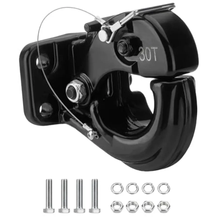 Крюк-фаркоп (пинтл-хук) 66000 фунтов для кольцевых фаркопов 2-1/2 - 3 дюйма, кованая сталь с антикоррозийным и антижелезоотталкивающим покрытием, сверхпрочный
Крюк-фаркоп (пинтл-хук) 66000 фунтов для кольцевых фаркопов 2-1/2 - 3 дюйма, кованая сталь с антикоррозийным и антижелезоотталкивающим покрытием, сверхпрочный