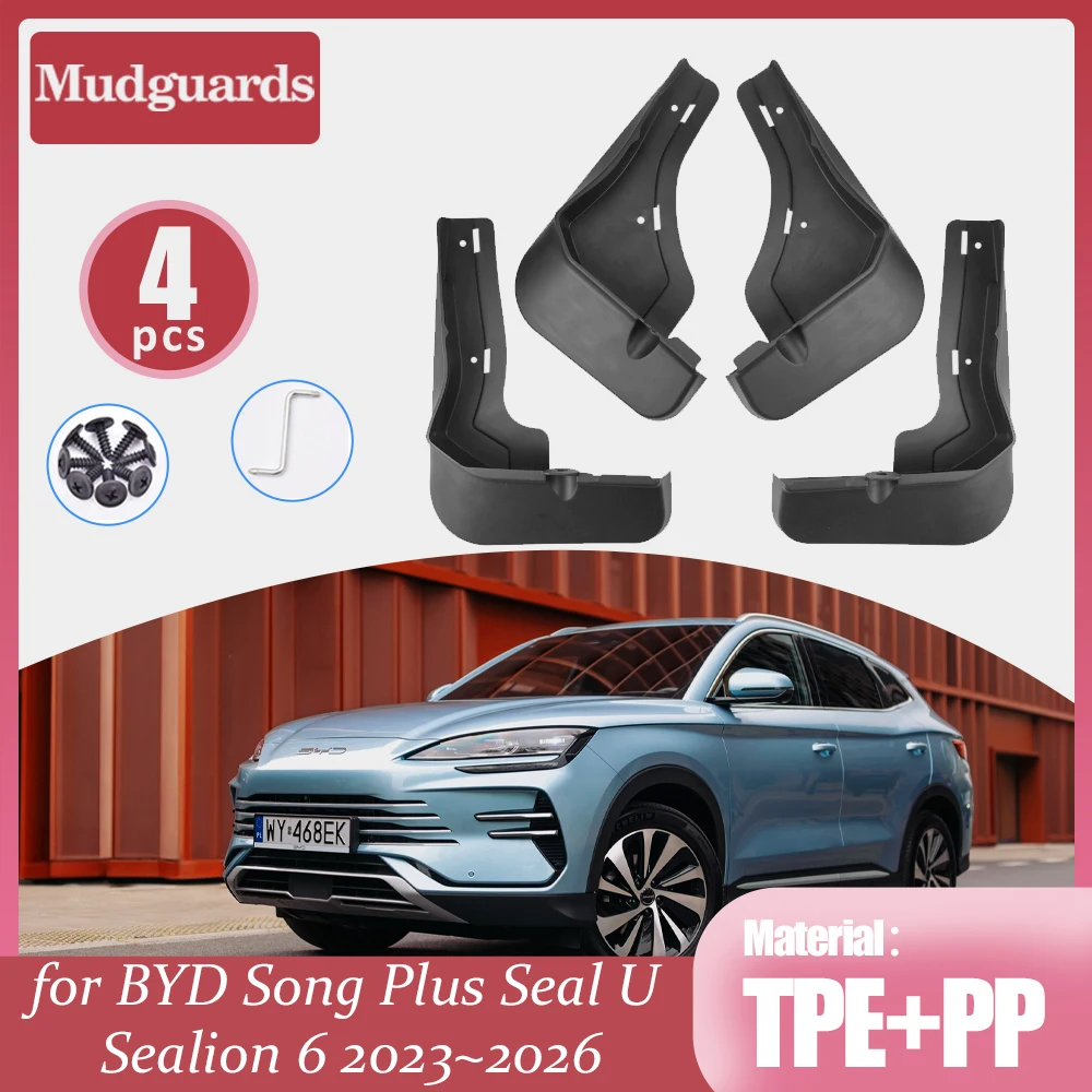 4pcs Car Mudflaps for BYD Song Plus Seal U Sealion 6 DM-i EV 2023~2026 Splash Guards Mud Flap Mudguards Fender Part Accessories
4pcs Car Mudflaps for BYD Song Plus Seal U Sealion 6 DM-i EV 2023~2026 Splash Guards Mud Flap Mudguards Fender Part Accessories