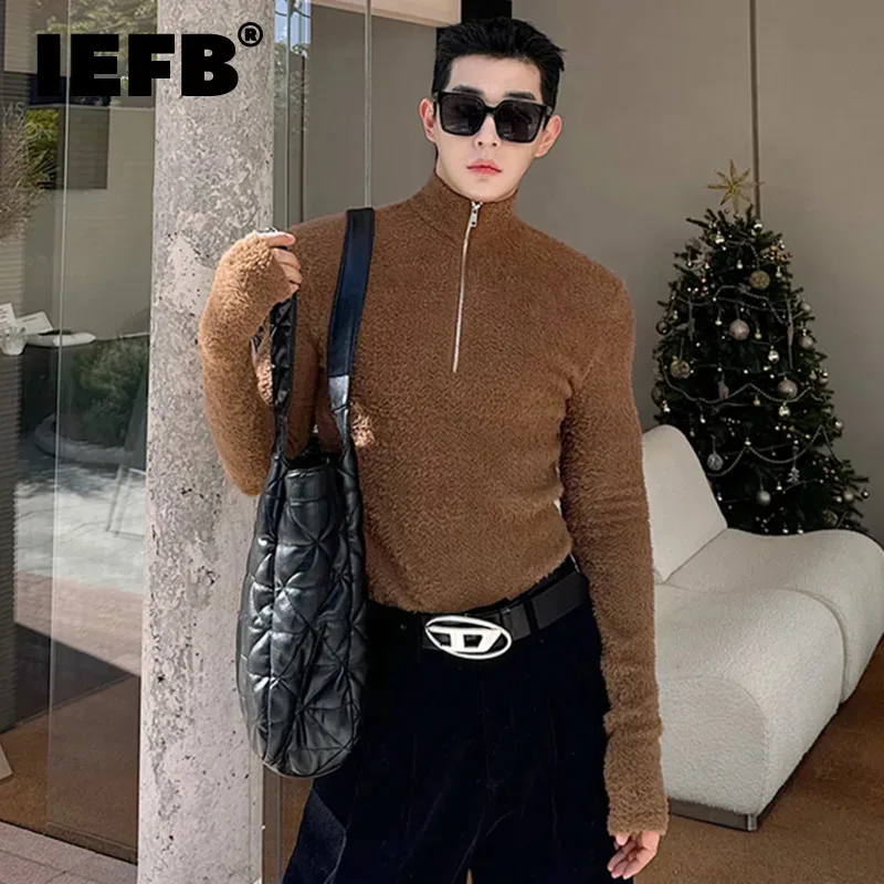 IEFB Korean Style Men's T-shirt Tight Shoulder Pad Zipper Turtleneck Pullover Casual Male Fleece Top Autumn New Stylish 9C3855
IEFB Korean Style Men's T-shirt Tight Shoulder Pad Zipper Turtleneck Pullover Casual Male Fleece Top Autumn New Stylish 9C3855