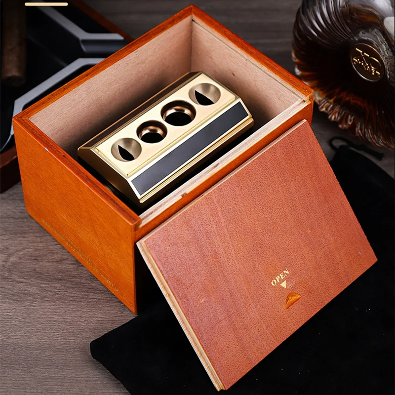 Desktop Manual Cigar Cutter with V-Cut/O-Cut Blades, Stainless Steel Blades, Sharp Cigar Cutter with Built-in Cigarette Ash Tray
Desktop Manual Cigar Cutter with V-Cut/O-Cut Blades, Stainless Steel Blades, Sharp Cigar Cutter with Built-in Cigarette Ash Tray