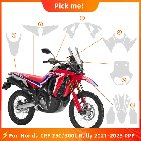 For Honda CRF 300L Rally PPF TPU Protective Film Full Body Paint Protection Scratch Resistant Kit CRF 250 Rally Anti-scratch