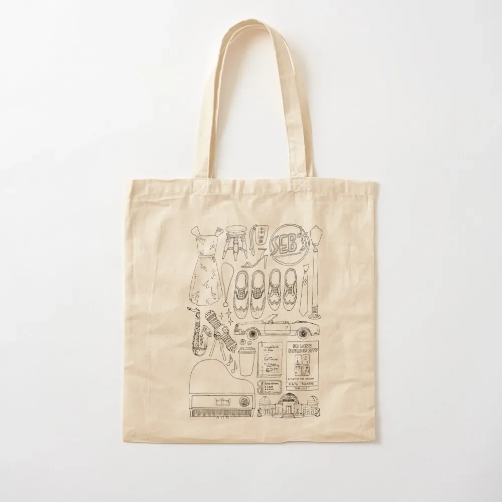 La La Land Flatlay Illustration Black White Line Drawing Tote Bag Canvas stote bag foldable reusable bag shoping
La La Land Flatlay Illustration Black White Line Drawing Tote Bag Canvas stote bag foldable reusable bag shoping
