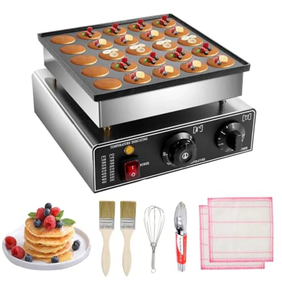 Mini Pancake Maker 25PCS Dutch Pancake Maker 110V 900W Commercial Electric Non-Stick Poffertjes Grill for Home Kitchen Restaura
Mini Pancake Maker 25PCS Dutch Pancake Maker 110V 900W Commercial Electric Non-Stick Poffertjes Grill for Home Kitchen Restaura
