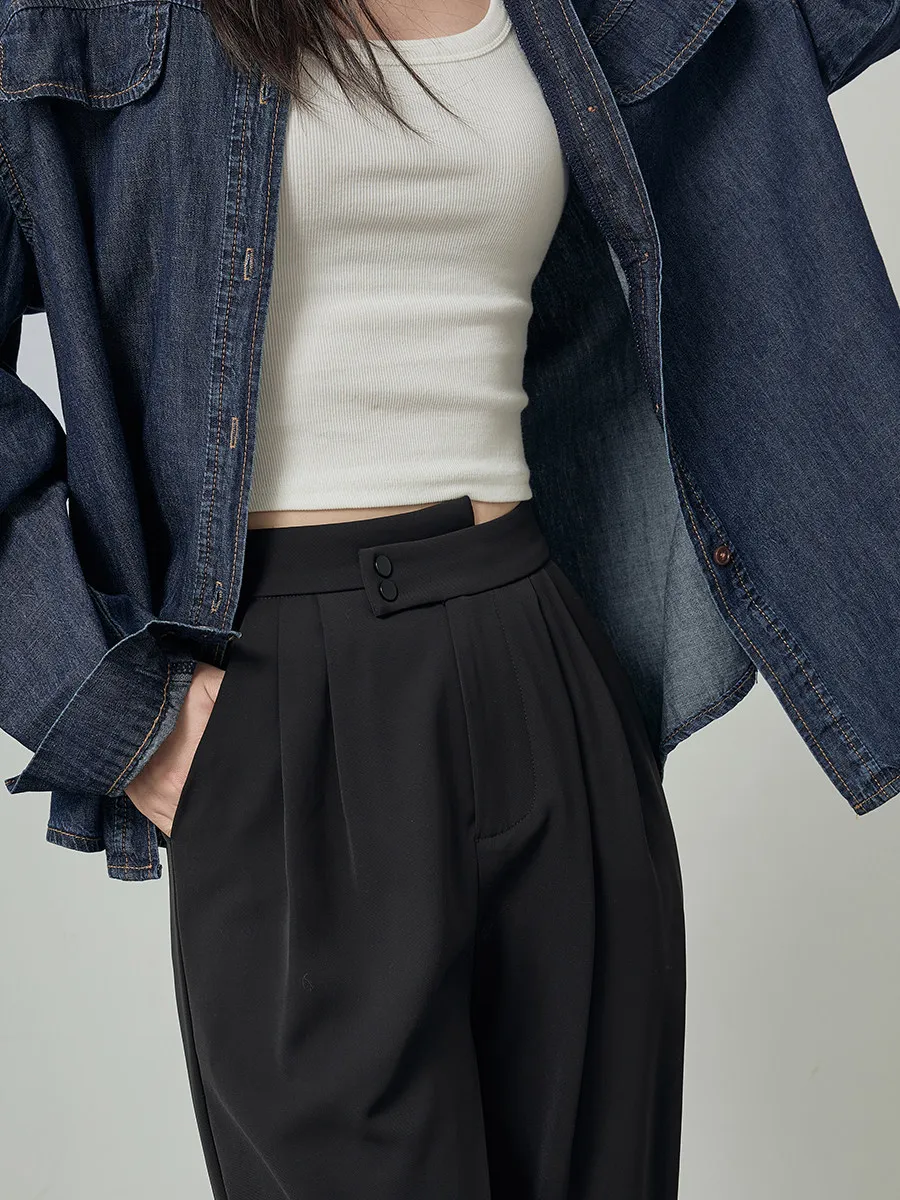Bla Slim Fit Casual Pants Women's High Waist Drapey Straight Leg Trousers Faionable Spring New Arrival Ele Sle
Bla Slim Fit Casual Pants Women's High Waist Drapey Straight Leg Trousers Faionable Spring New Arrival Ele Sle