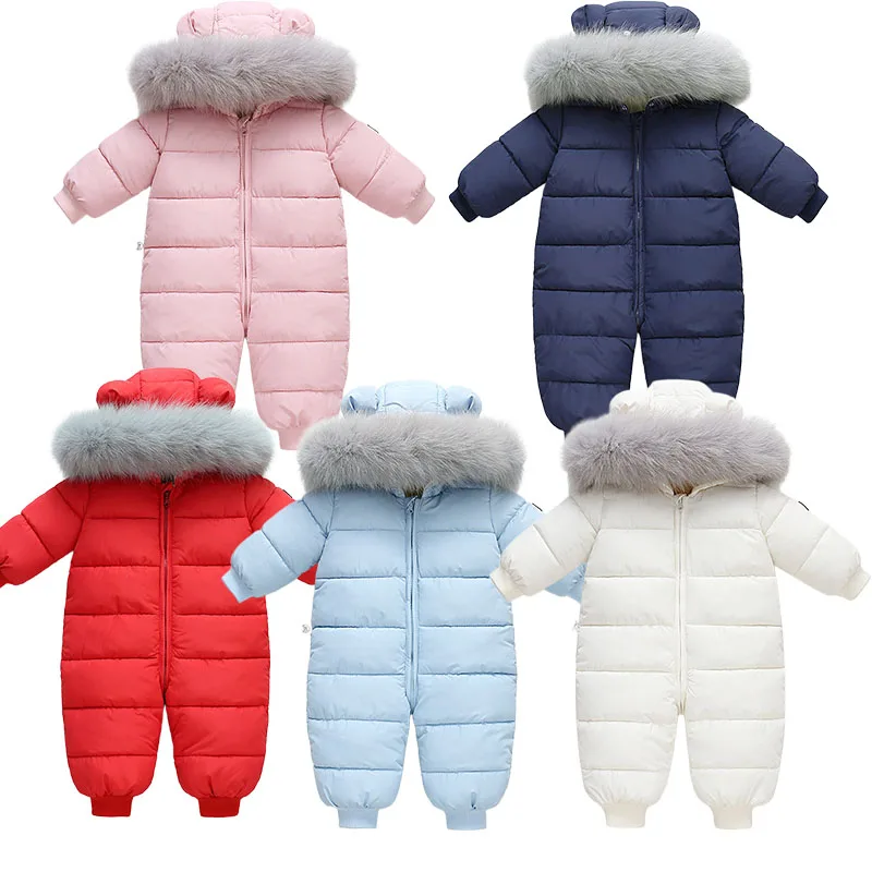 Winter Baby Jumpsuit with Real Fox Fur Lined Overalls Infant Romper Snowsuit for Little Boys 1-3 Years
Winter Baby Jumpsuit with Real Fox Fur Lined Overalls Infant Romper Snowsuit for Little Boys 1-3 Years