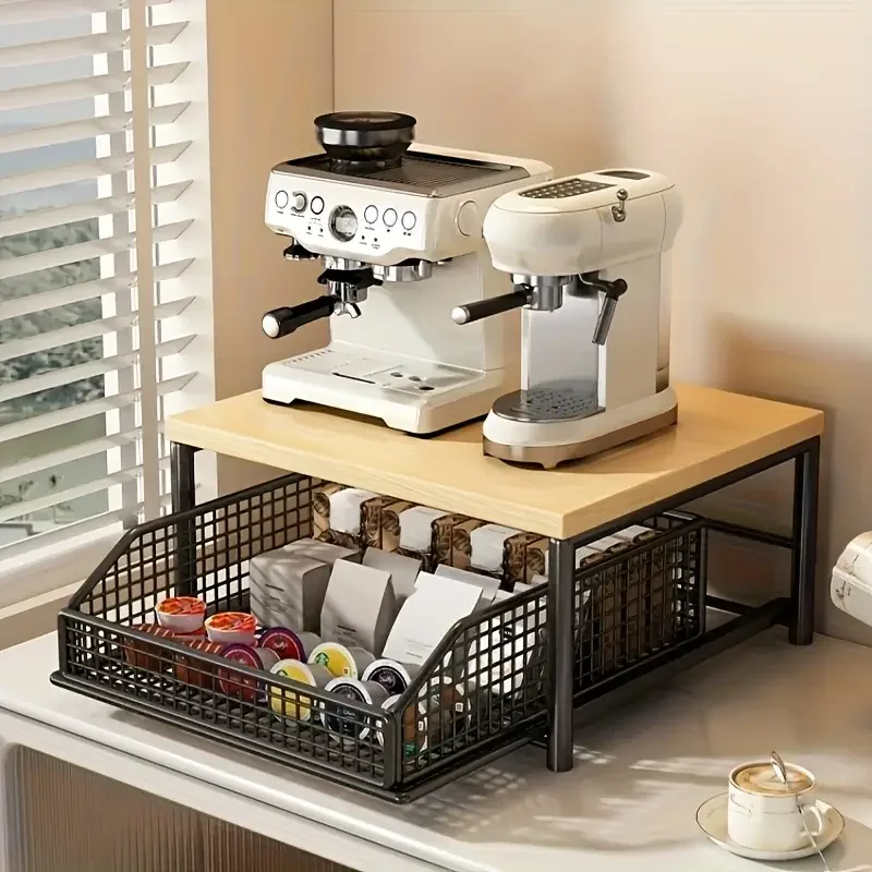 Space-Saving Kitchen Countertop Organizer with Drawer & Wire Basket for Coffee Maker,Durable Home Organization,Microwave Shelf
Space-Saving Kitchen Countertop Organizer with Drawer & Wire Basket for Coffee Maker,Durable Home Organization,Microwave Shelf