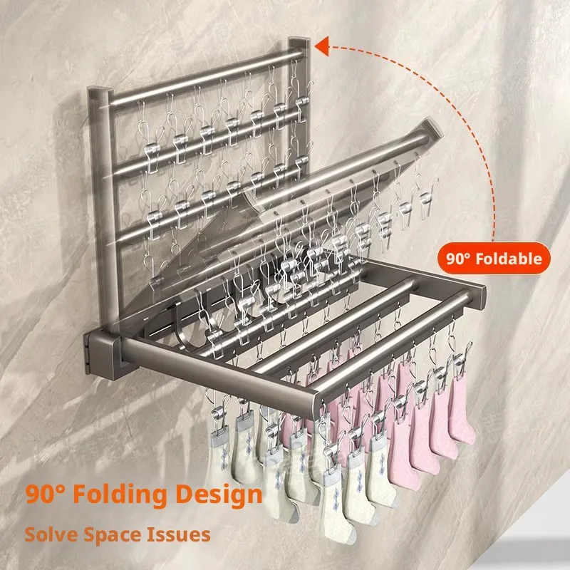 No Drill Folding Clothes Drying Rack Indoor Outdoor Space Saving With Multi Hooks For Laundry
No Drill Folding Clothes Drying Rack Indoor Outdoor Space Saving With Multi Hooks For Laundry
