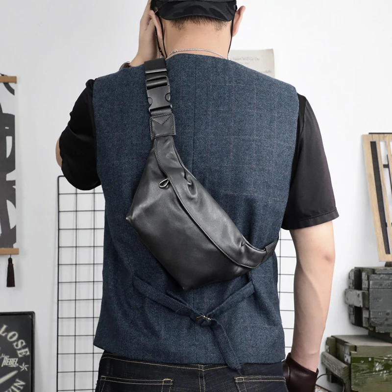 Genuine Leather Men's Chest Bag, Large Capacity Multifunctional Waist Pack, Casual One Shoulder Bag, Sports Travel Belt Bag
Genuine Leather Men's Chest Bag, Large Capacity Multifunctional Waist Pack, Casual One Shoulder Bag, Sports Travel Belt Bag
