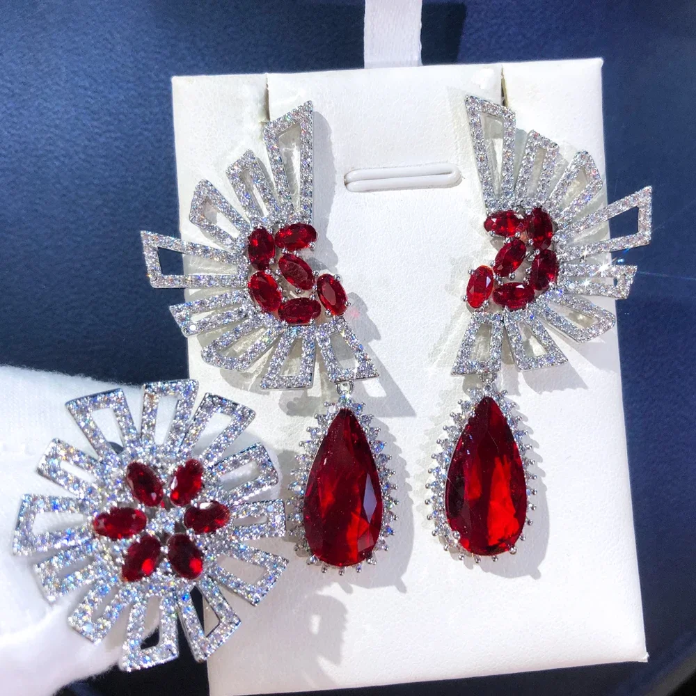 Missvikki New Romantic Shiny Earrings Ring Sets Full Cubic Zirconia for Women Wedding Trendy Party Show Earrings High Quality
Missvikki New Romantic Shiny Earrings Ring Sets Full Cubic Zirconia for Women Wedding Trendy Party Show Earrings High Quality