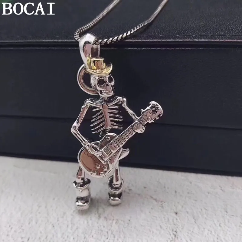 Новый мужской кулон BOCAI из серебра S925 пробы в тайском ретро-стиле панк с черепом и гитарой, модный тренд
Новый мужской кулон BOCAI из серебра S925 пробы в тайском ретро-стиле панк с черепом и гитарой, модный тренд