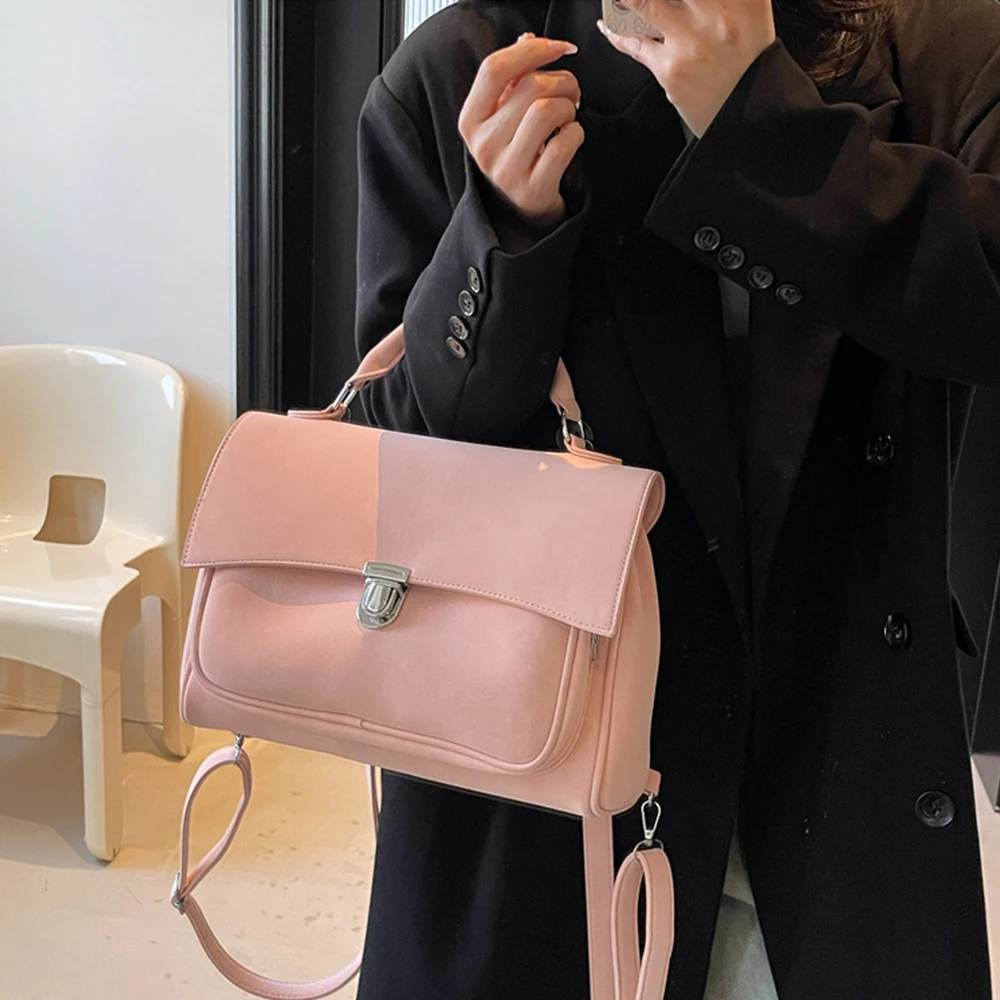 Women Solid Frosted Pu Handbag Flap Tote Bags Large Capacity Leisure Commute Shoulder Bags Female Versatile School Backpacks
Women Solid Frosted Pu Handbag Flap Tote Bags Large Capacity Leisure Commute Shoulder Bags Female Versatile School Backpacks