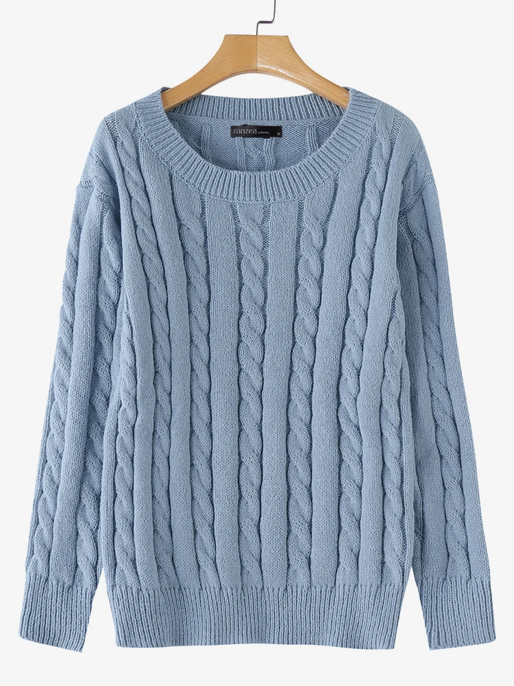 ZANZEA 2025 Autumn Knitted Sweater Women Causal Round Neck Warm Pullovers Long Sleeve Sweaters Solid Tops Tunic Loose Jumpers 
ZANZEA 2025 Autumn Knitted Sweater Women Causal Round Neck Warm Pullovers Long Sleeve Sweaters Solid Tops Tunic Loose Jumpers