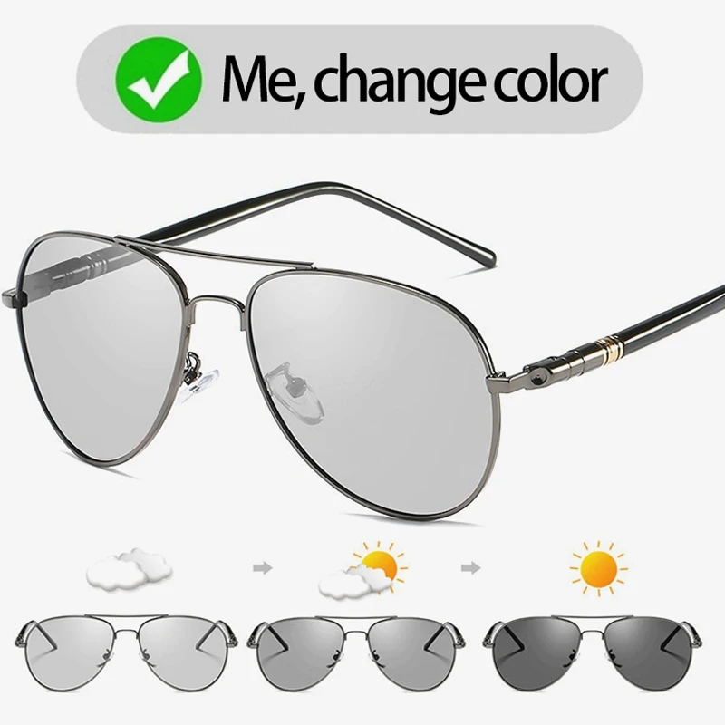 Photochromic Sunglasses Men Polarized Driving Chameleon Glasses Male Change Color Sun Glasses Day Night Vision Driver's Eyewear
Photochromic Sunglasses Men Polarized Driving Chameleon Glasses Male Change Color Sun Glasses Day Night Vision Driver's Eyewear