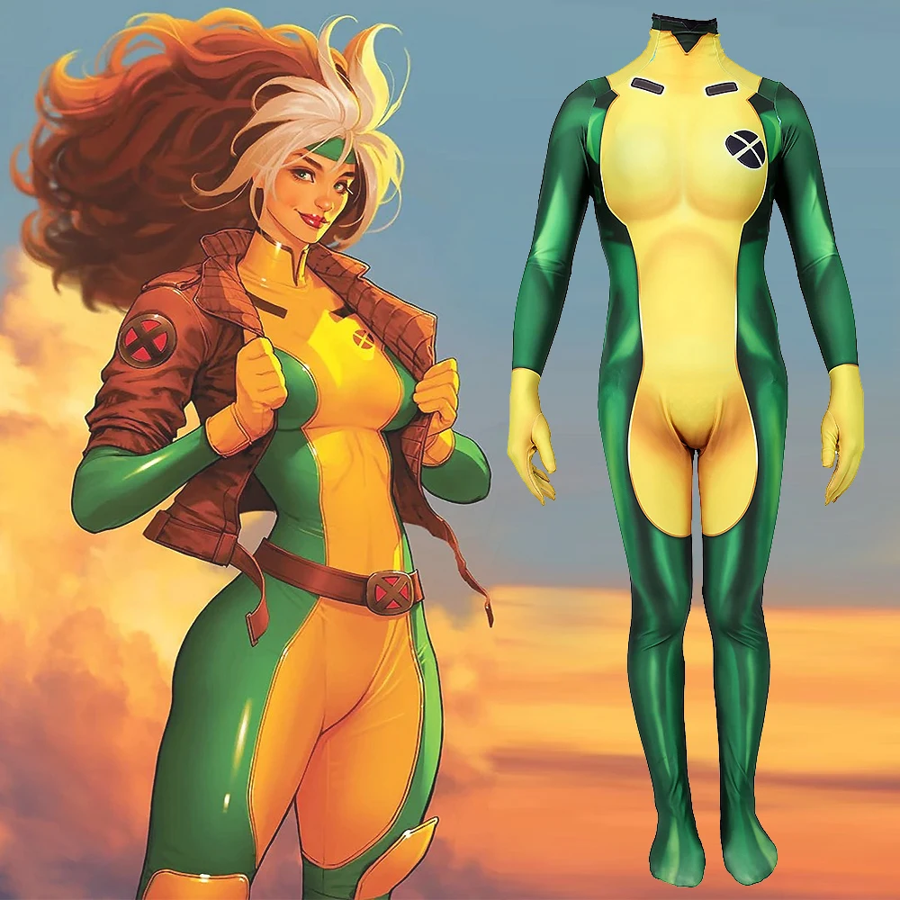 Marvel X-Men Rogue Cosplay Superhero Anna Marie Costume 3D Printed Bodysuits Halloween Costume Cosplay for Adult Female
Marvel X-Men Rogue Cosplay Superhero Anna Marie Costume 3D Printed Bodysuits Halloween Costume Cosplay for Adult Female