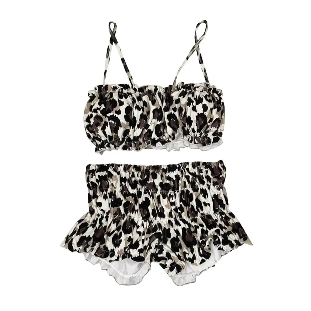 Fashion Vintage Women Swimsuit Leopard Print Padded Beach Bikini 2-Piece Set Neckband Style Bikini Set Beach Vacations
Fashion Vintage Women Swimsuit Leopard Print Padded Beach Bikini 2-Piece Set Neckband Style Bikini Set Beach Vacations