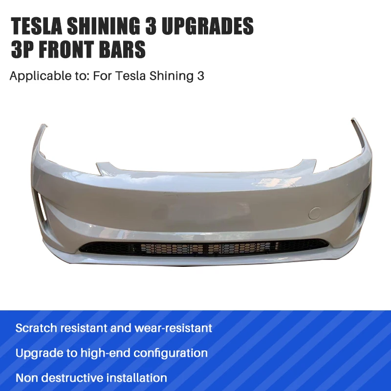 Auto Body Parts Front Bumper Automotive Exterior Anti-collision Front Lip Bumper Primer Version for New Model 3 2024
Auto Body Parts Front Bumper Automotive Exterior Anti-collision Front Lip Bumper Primer Version for New Model 3 2024