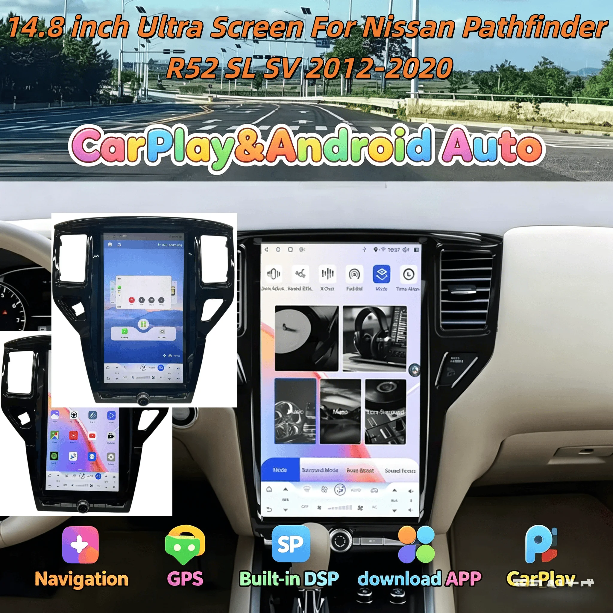 14.8"Qualcomm Carplay For Nissan Pathfinder R52 SL SV 2012-2020 Android Player Car Radio Multimedia GPS Navigation BT DSP 4G
14.8"Qualcomm Carplay For Nissan Pathfinder R52 SL SV 2012-2020 Android Player Car Radio Multimedia GPS Navigation BT DSP 4G