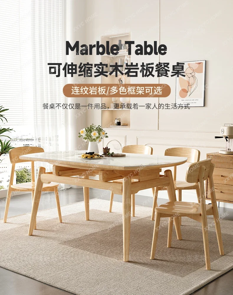 A Slate retractable dining table round foldable walnut color square and round dual-purpose
A Slate retractable dining table round foldable walnut color square and round dual-purpose