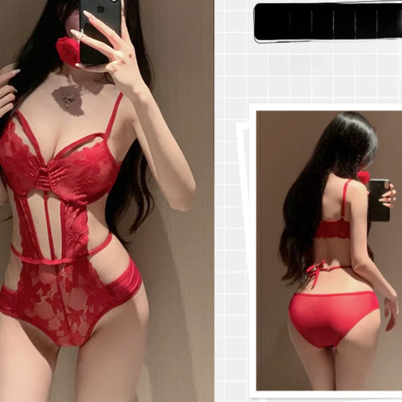 Tempting and Sexy Women's Lace See Through Jumpsuit Woven Top Women's Sexy Backless Bodysuit with Neck Loop and Bell
Tempting and Sexy Women's Lace See Through Jumpsuit Woven Top Women's Sexy Backless Bodysuit with Neck Loop and Bell